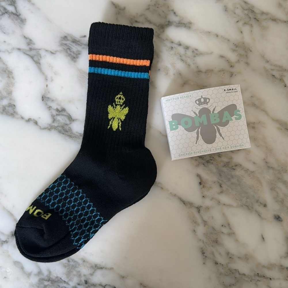 NWT Bundle of Two Pairs of Black Bombas crew socks Women’s XS 🖤💛